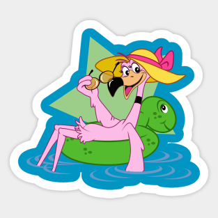 relaxing flamingo Sticker